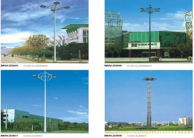 공항/학교/별장을 위한 황금 색깔 15m 용접 높은 돛대 전등 기둥 2