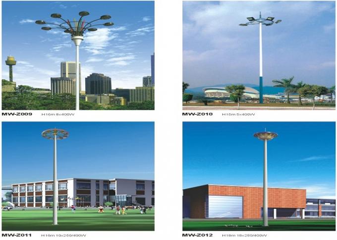 공항/학교/별장을 위한 황금 색깔 15m 용접 높은 돛대 전등 기둥 3
