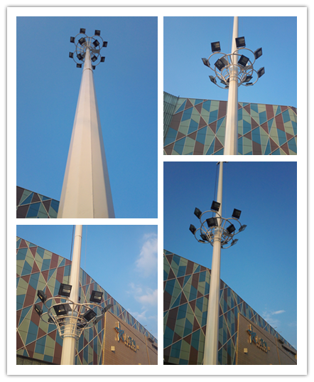 6개의 램프를 가진 단 하나 측면광 35M HDG 높은 돛대 공원 전등 기둥 2