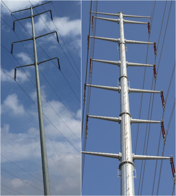 낮은 전압 69kv 전기 배급 선을 위한 33m 둥근 전등 폴란드 0