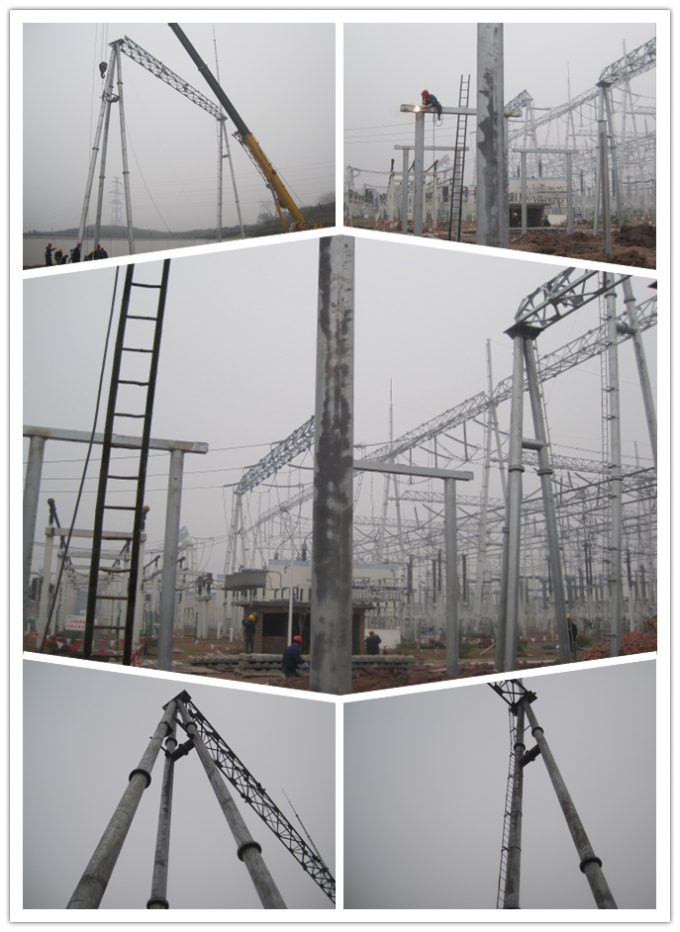 69kv 25ft 75ft Galvanized Steel Plate  Steel Power Pole for Electrical Power Transmission and Distribution 2