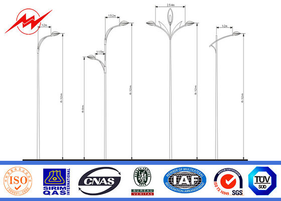 거리 조명을 위한 2.75mm 12m 두 배 팔에 의하여 직류 전기를 통하는 강철 폴란드를 그리기