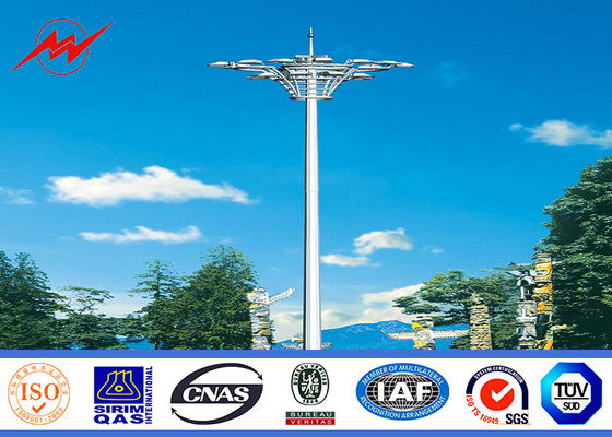 공항/학교/별장을 위한 황금 색깔 15m 용접 높은 돛대 전등 기둥