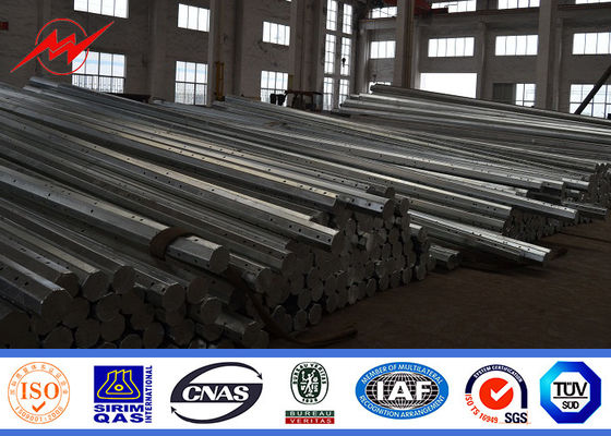 교차하는 팔을 가진 다각형 33KV 12m 전기 전송 강철 전화선용 전주