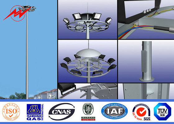 3 6개의 램프 풍속 30m/s를 가진 단면도 5mm 35M HDG 높은 돛대 전등 기둥