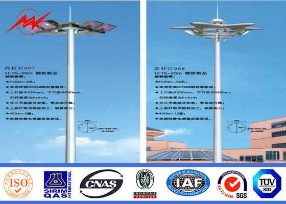 3 6개의 램프 풍속 30m/s를 가진 단면도 5mm 35M HDG 높은 돛대 전등 기둥