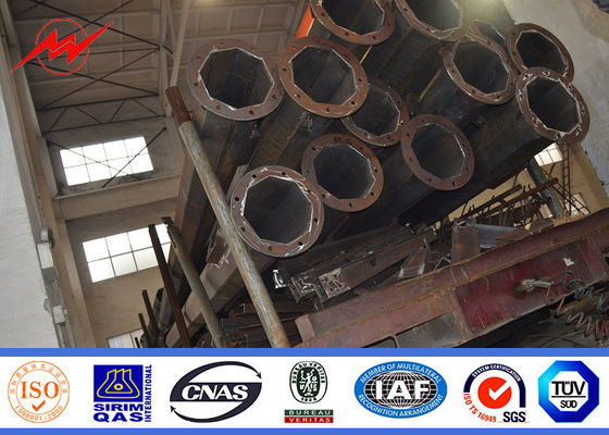 12M 1.5M 교차하는 팔을 가진 두 배 팔 4mm 주차장 전등 기둥