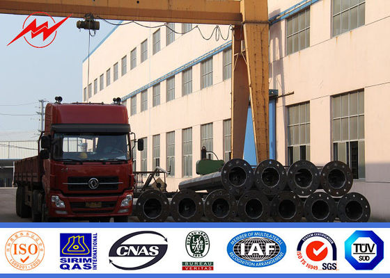 외부를 가진 높은 돛대 전등 기둥 원형 50 FT는 500W LED 사다리를 감금했습니다