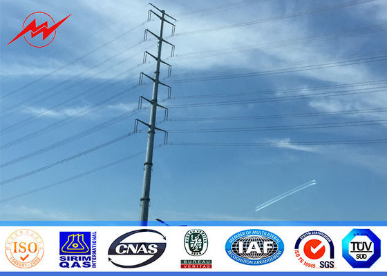 132kv Octagonal  Electrical Galvanized Steel Telescopic Pole AWS D1.1 For Power Line Project