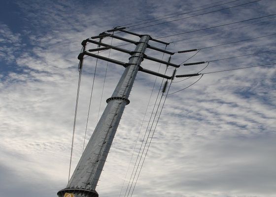 8각형 둥근 단면도 강철 전화선용 전주 전기 요법 ASTM A 123에 14m 2.5KN