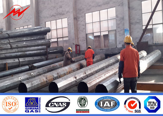 8각형 15m 고도는 2.75mm 간격을 가진 강철 전화선용 전주를 850 kg 짐 가늘게 했습니다