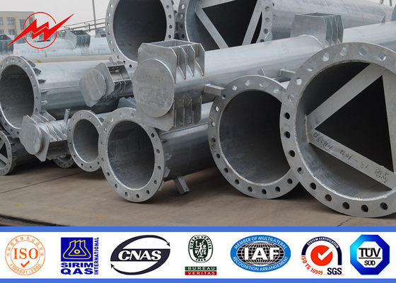 다각형이/교차하는 팔을 가진 18.5m 강철 실용적인 전봇대의 둘레에 110KV에 의하여 직류 전기를 통했습니다