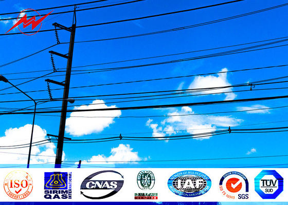 구조 지상 처리 ASTM A123 기준이 다각형 70FT 69kv 금속에 의하여 강철 전화선용 전주 직류 전기를 통했습니다