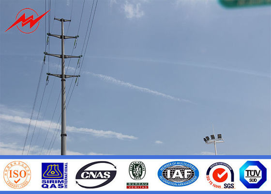66kv 전기 전송 전봇대 선 탑/머리 위 전송선을 위한 강철 똑바른 폴란드