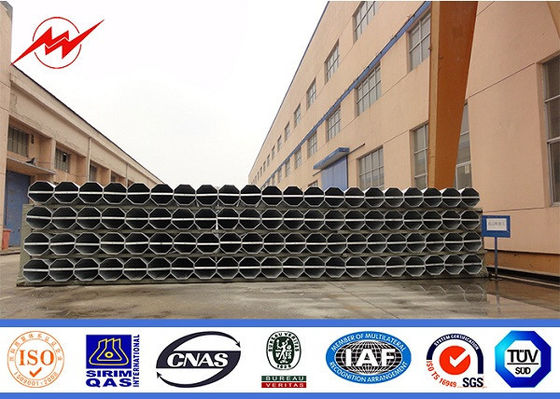 69KV 50-120FT Bitumen AWS D1.1 Galvanized Octagonal Pole For Transmission Overline