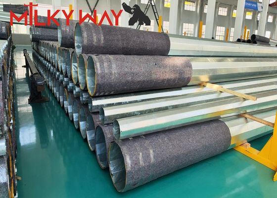 24m 전기 전력 전송 철 tubular pole with galvanized finish and step bolts 액세서리