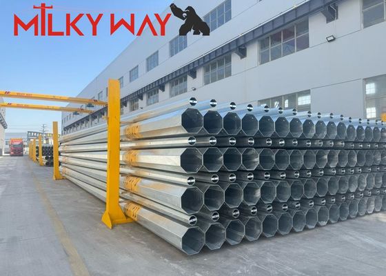 24m 전기 전력 전송 철 tubular pole with galvanized finish and step bolts 액세서리