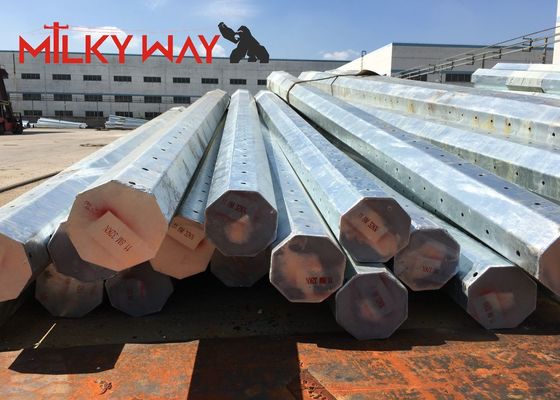 30ft 66kv 스틸 유틸리티 폴, 간편한 유지보수를 위해 설계 된 이중 팔로 전력 전송 라인을 위해