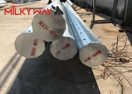 30ft 66kv 스틸 유틸리티 폴, 간편한 유지보수를 위해 설계 된 이중 팔로 전력 전송 라인을 위해