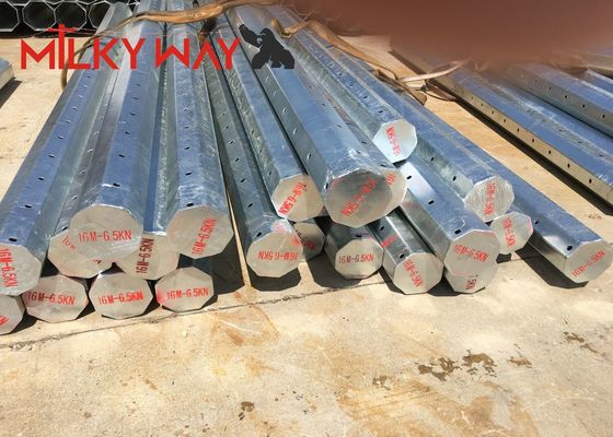 Hot Dip Galvanized Q345 Street Light Poles with M12 Anchor Bolts and +- 2% Dimension Tolerance for Shopping Center Lighting