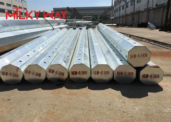 30ft 66kv 스틸 유틸리티 폴, 간편한 유지보수를 위해 설계 된 이중 팔로 전력 전송 라인을 위해