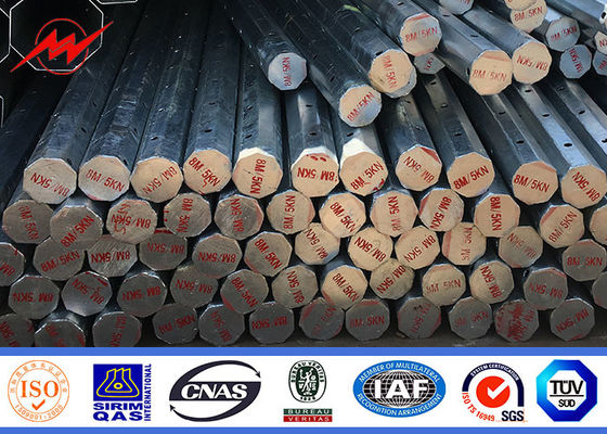 7-12M 전기 전력 강철 기둥 10m Q235 송신용으로 열 담긴