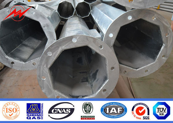 8각형 80ft 90ft 고온 침지 아연도강 관형 전주 ASTM A123