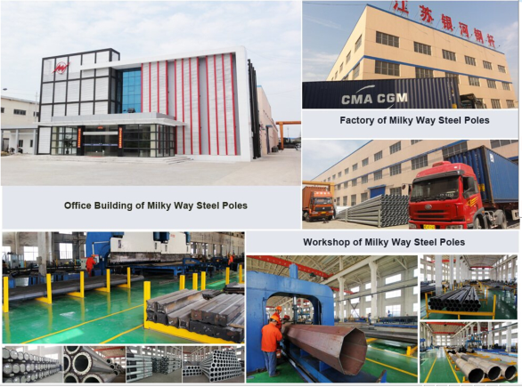 전기 전력 기둥 높이 20m ~ 55m 다양한 응용 프로그램에 적합 ISO 9001 인증 2